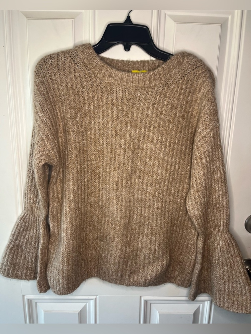 Roller Rabbit wool merino blend bell sleeve sweater in tan brown xs/s women’s